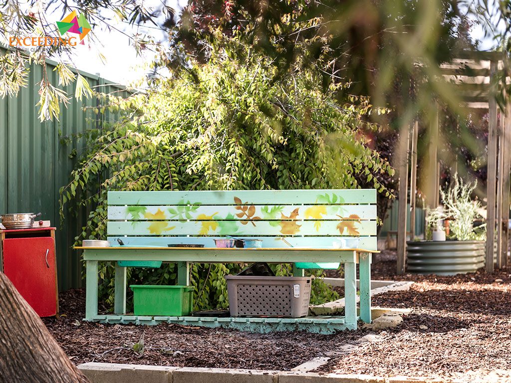 enjoy messy play in meerilinga colbellup early learning program mud kitchen. explore the great outdoors during your pre-kindy day where small sizes are the biggest difference to local childcare offerings