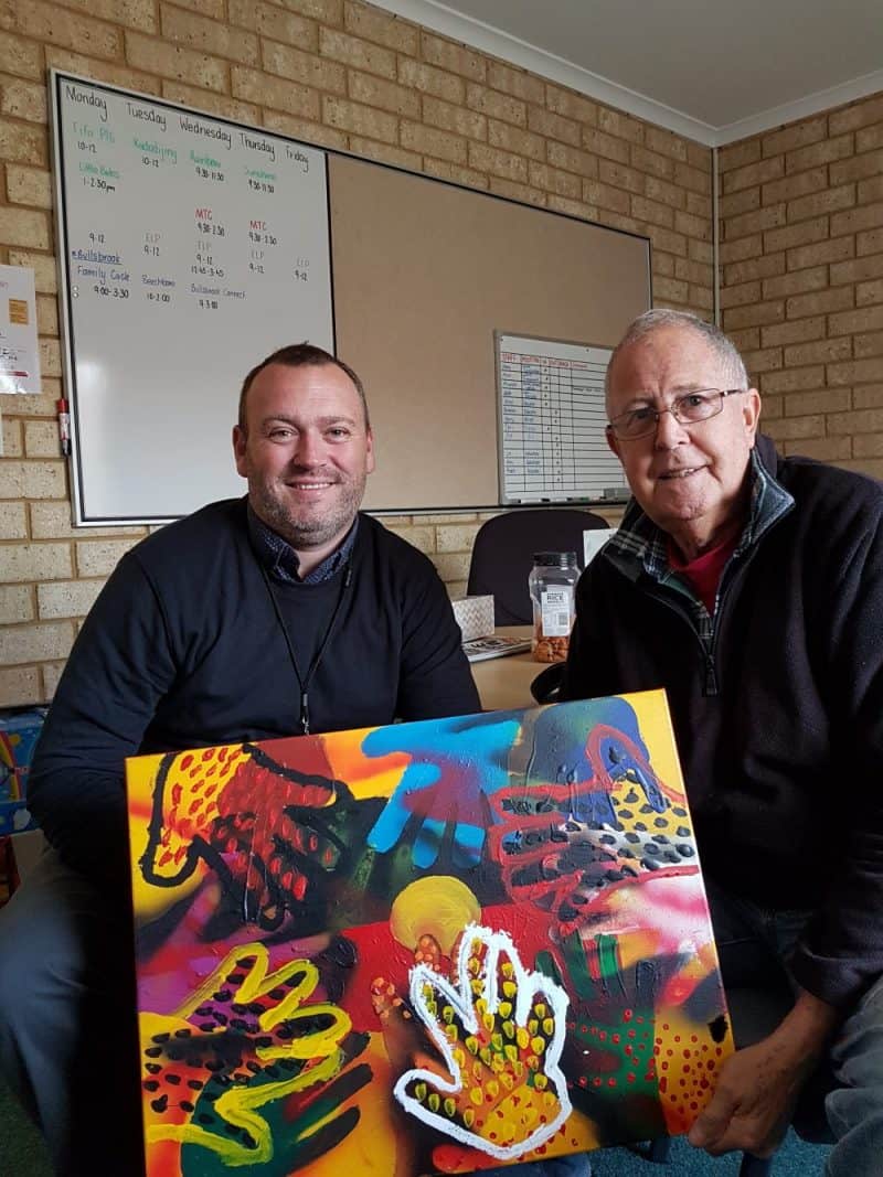 meerilinga is presented aboriginal artwork by local artist to launch the reconciliation action plan